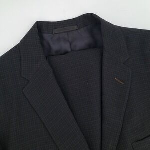 Vtg 70s Richman Brothers Mens 40S Gray Plaid 2 P:iece Suit Jacket Pants 32x30